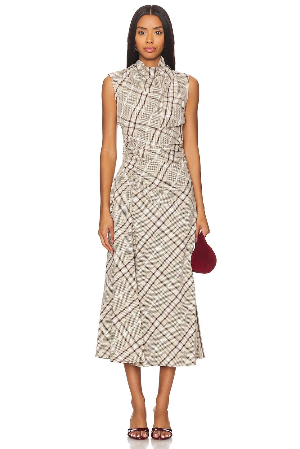 burke draped midi dress