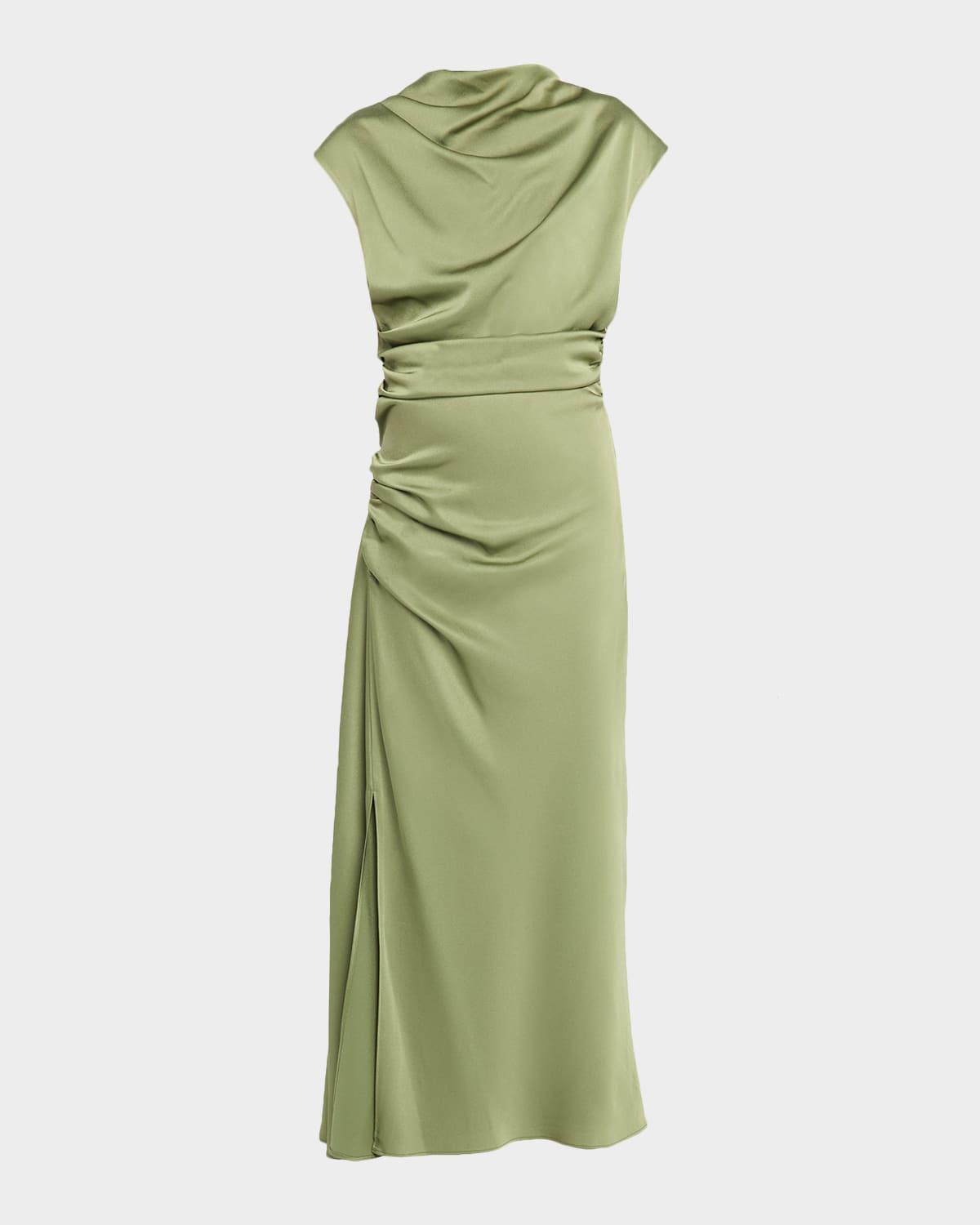 burke draped midi dress