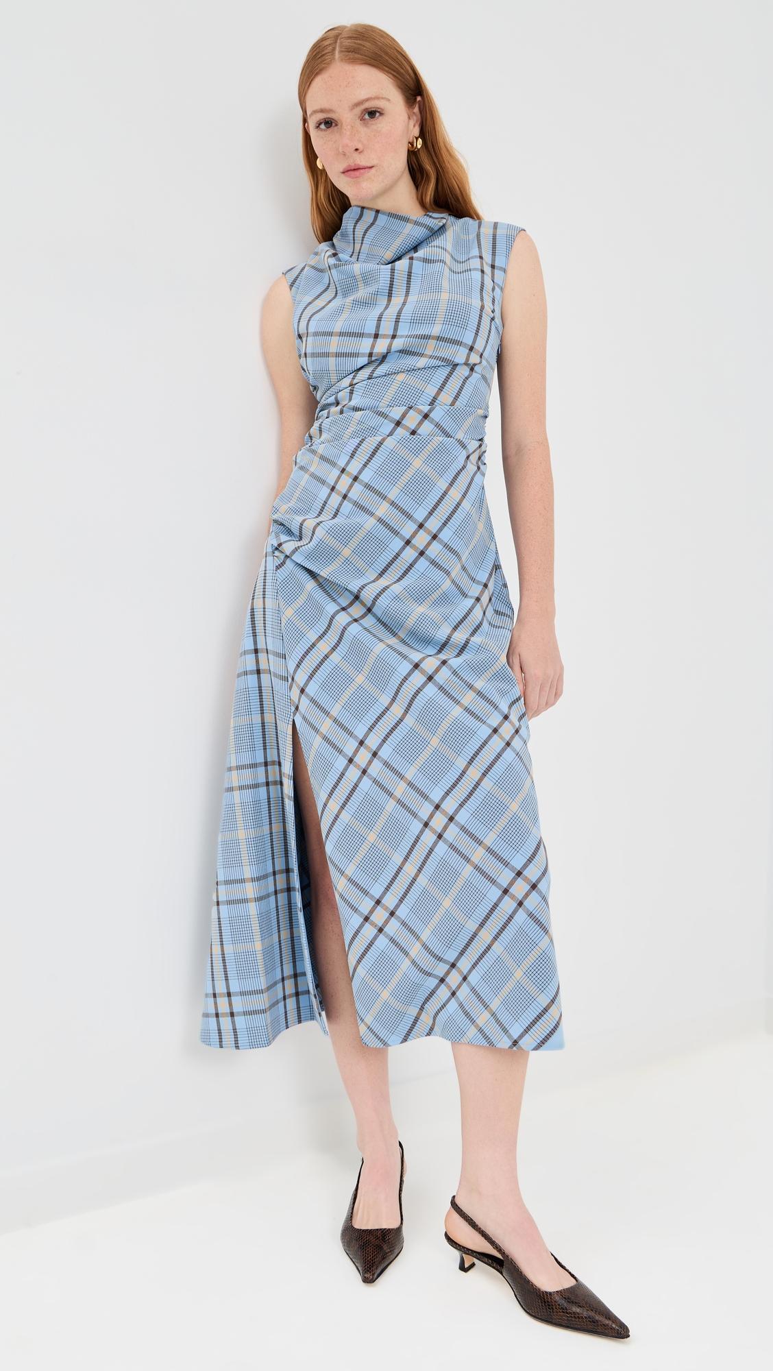 burke draped midi dress