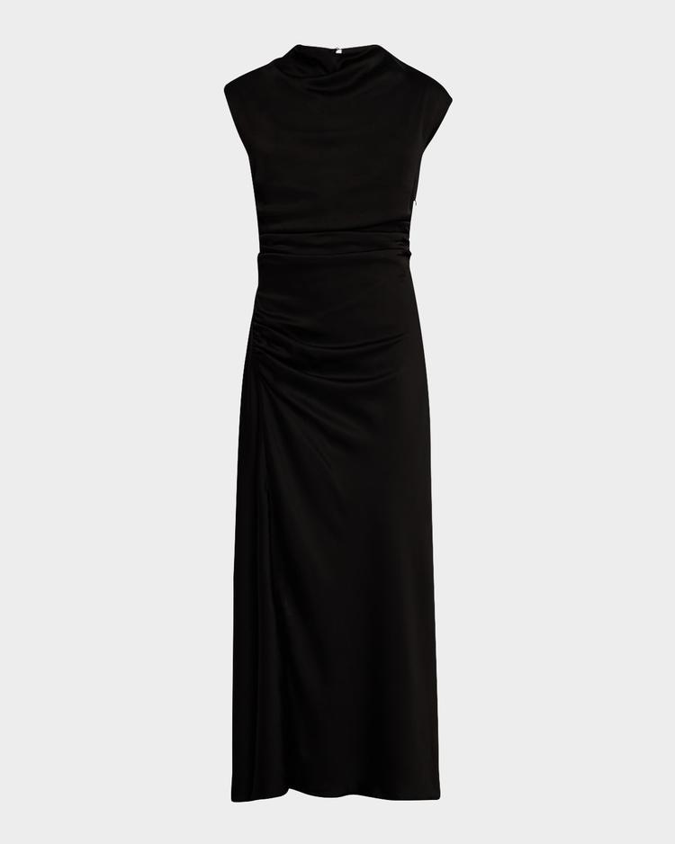 burke sleeveless draped maxi dress