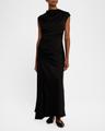 burke sleeveless draped maxi dress