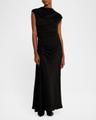 burke sleeveless draped maxi dress