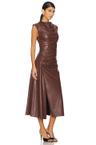 burke sleeveless draped midi dress