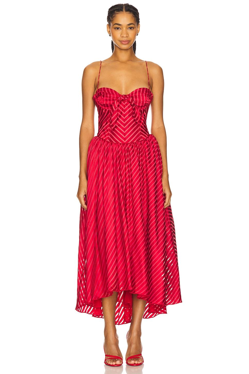 burnout stripe maxi dress