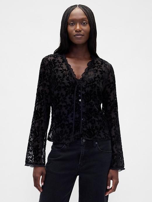 burnout velvet shirt