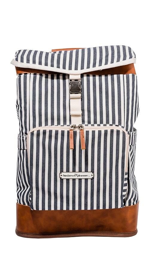 business & pleasure co. backpack cooler in navy.