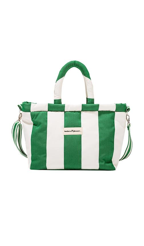 business & pleasure co. cloud cooler tote bag in green.