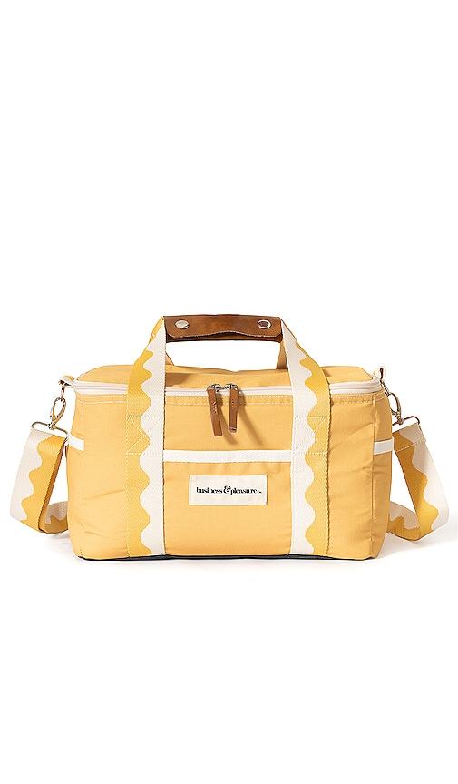 business & pleasure co. premium cooler bag in yellow.