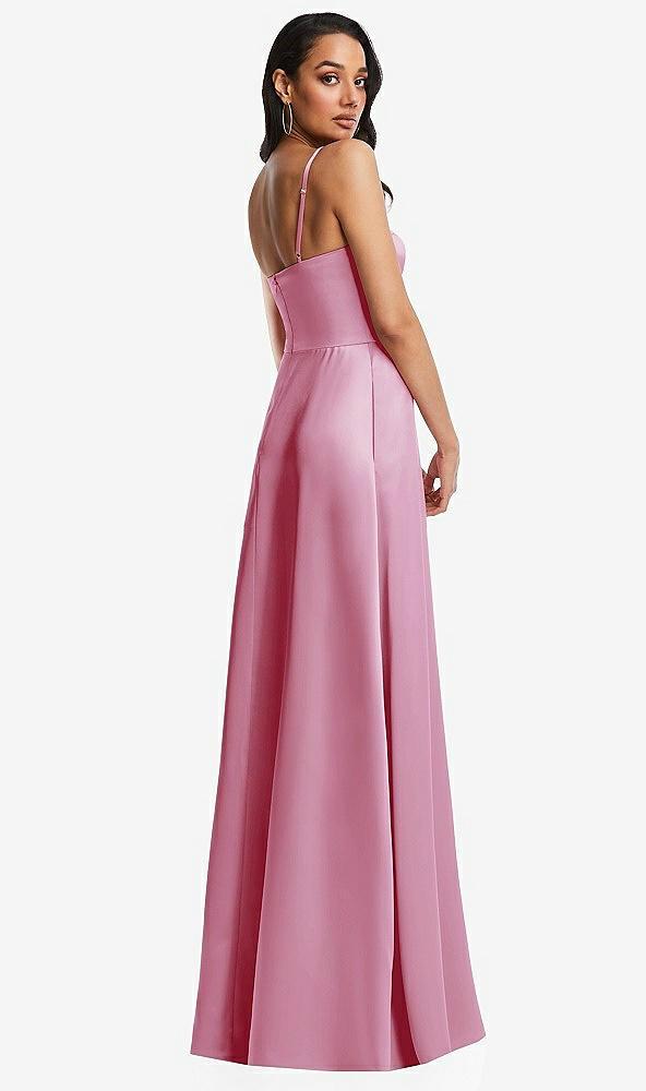 bustier a-line maxi dress with adjustable spaghetti straps