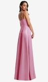 bustier a-line maxi dress with adjustable spaghetti straps