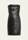 bustier coated denim mini dress