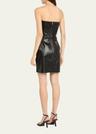 bustier coated denim mini dress