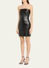 bustier coated denim mini dress