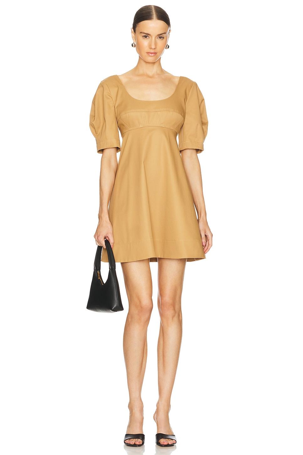 bustier puff sleeve mini dress