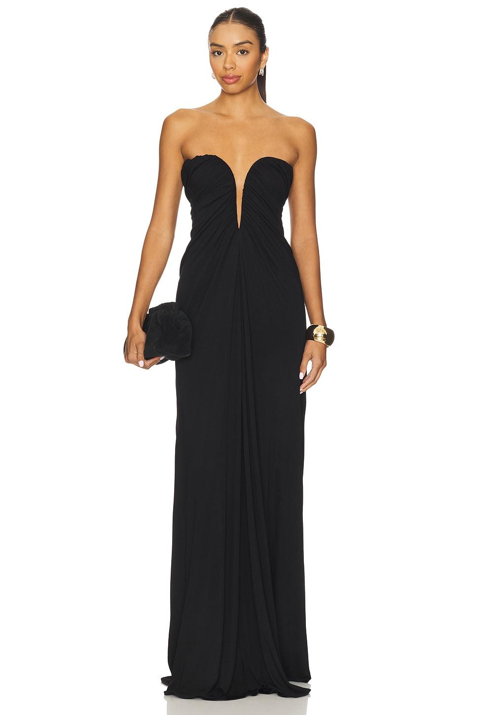 bustier ruched gown