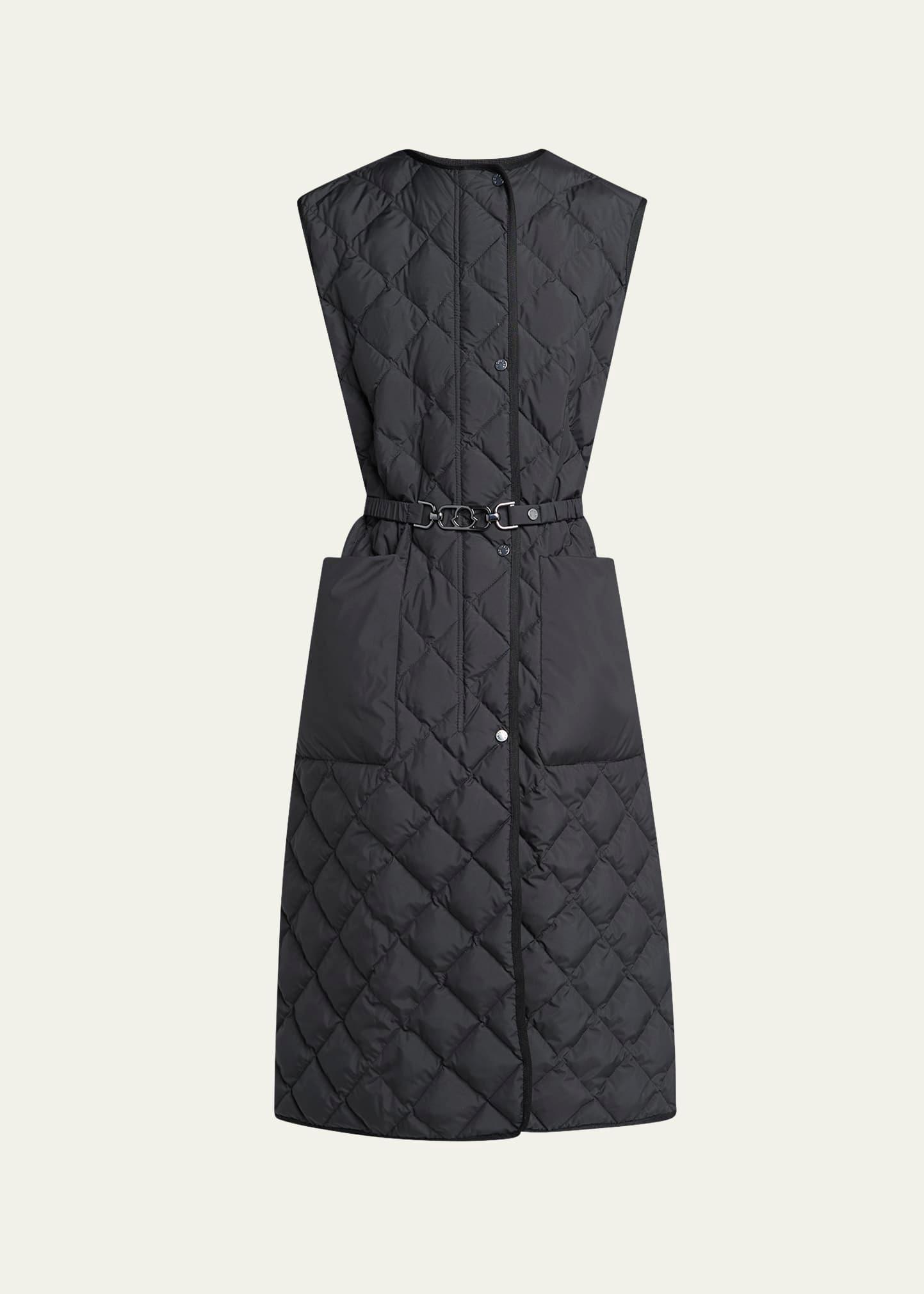 butor diamond-quilted long down vest
