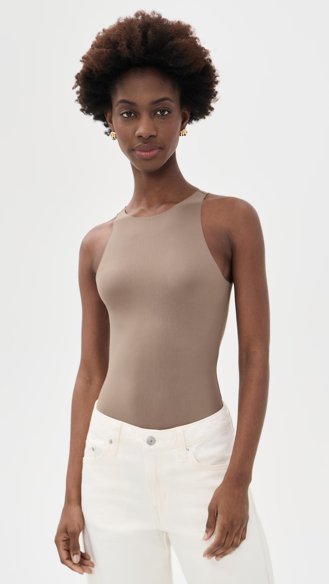 butter crew neck tank bodysuit