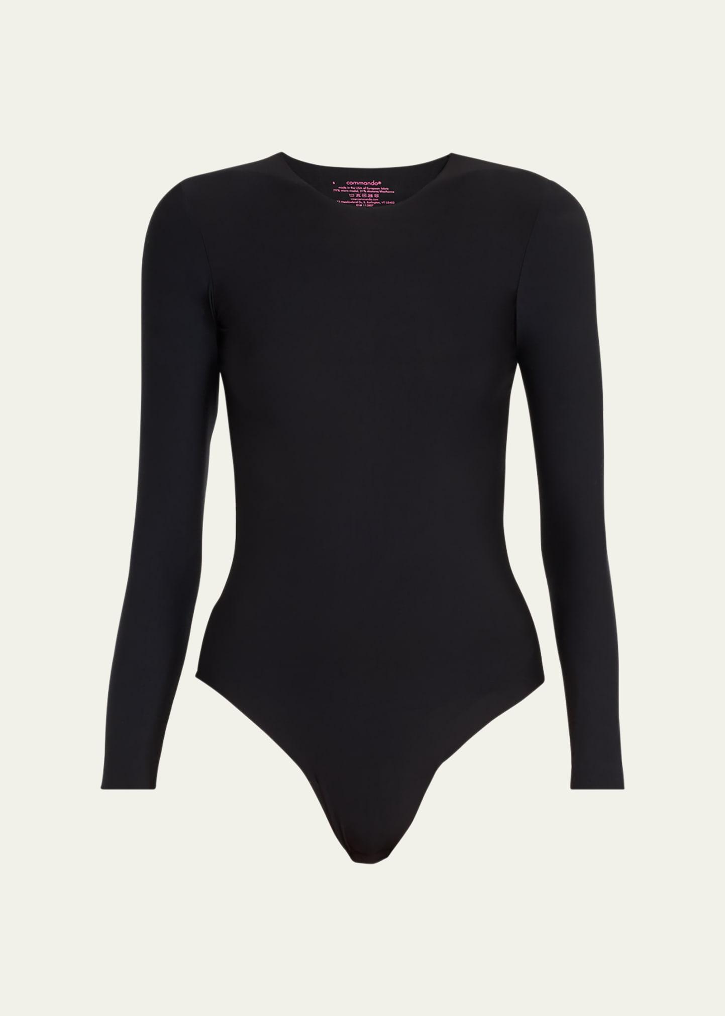 butter long-sleeve crewneck thong bodysuit