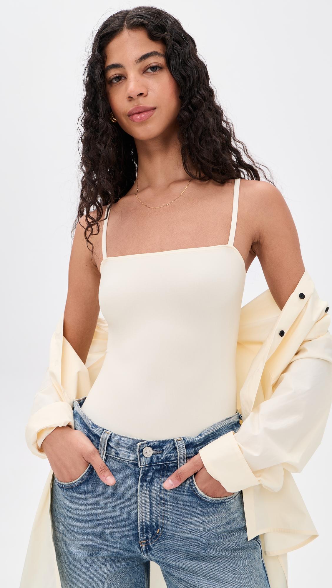 butter luxe straight cami thong bodysuit