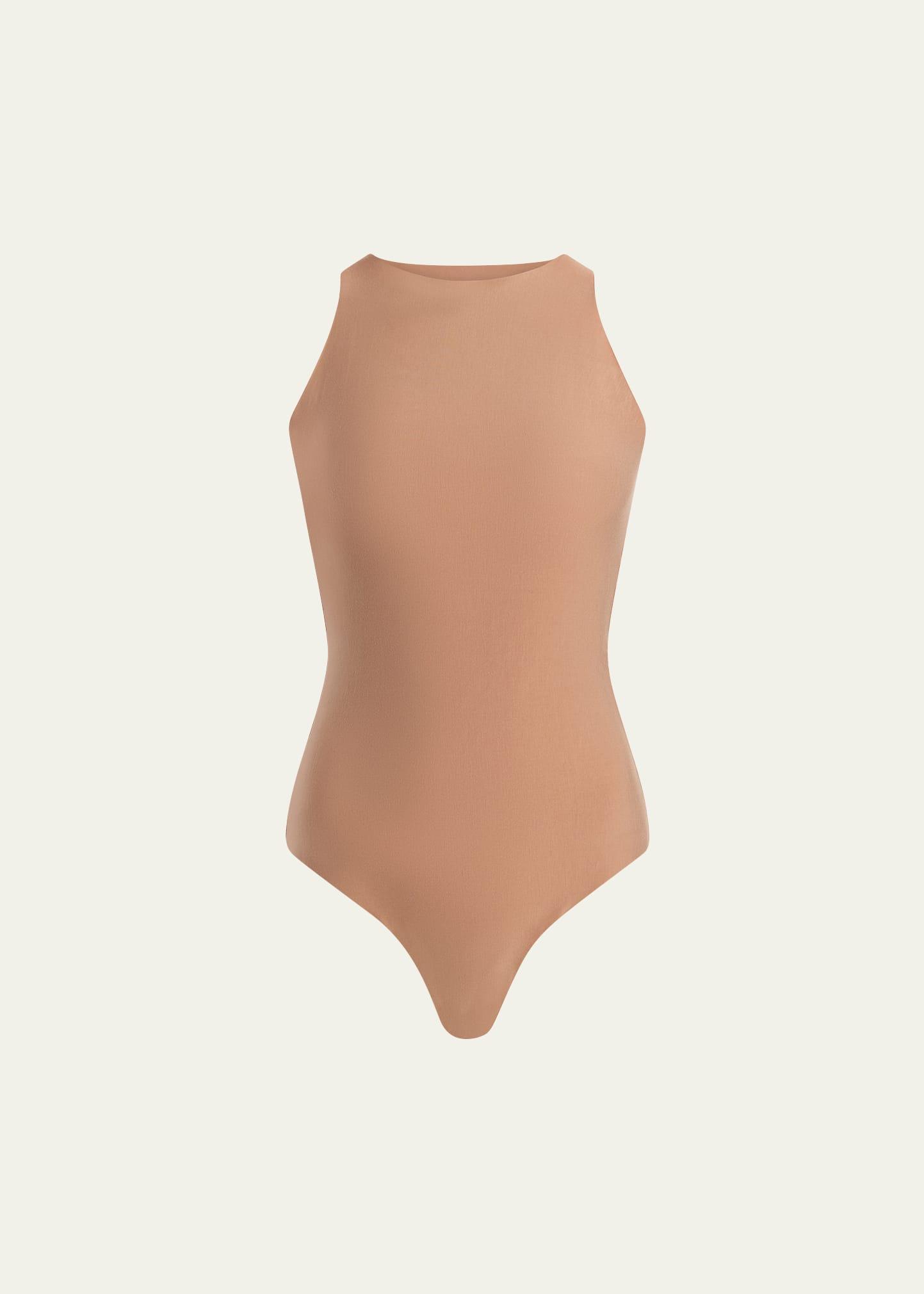 butter sleeveless crewneck thong bodysuit