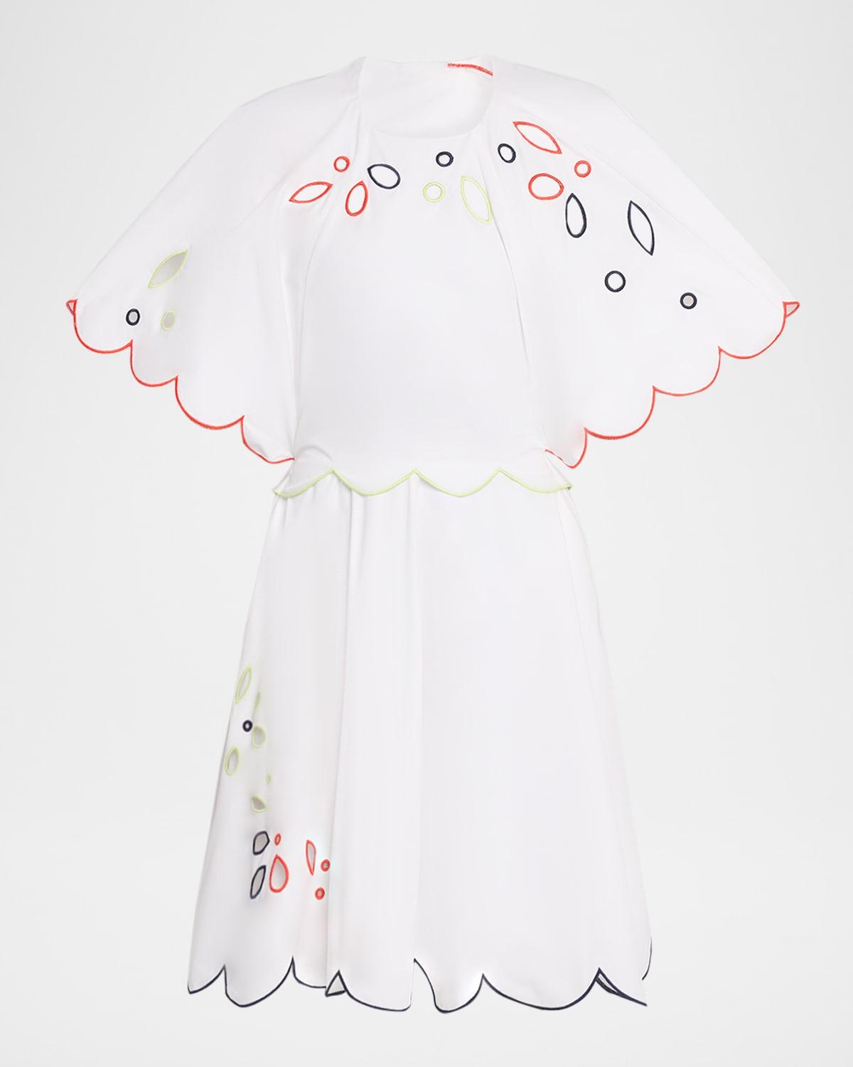 buttercup scalloped eyelet short-sleeve mini dress