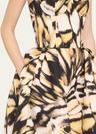 butterfly faille bustier tea-length dress