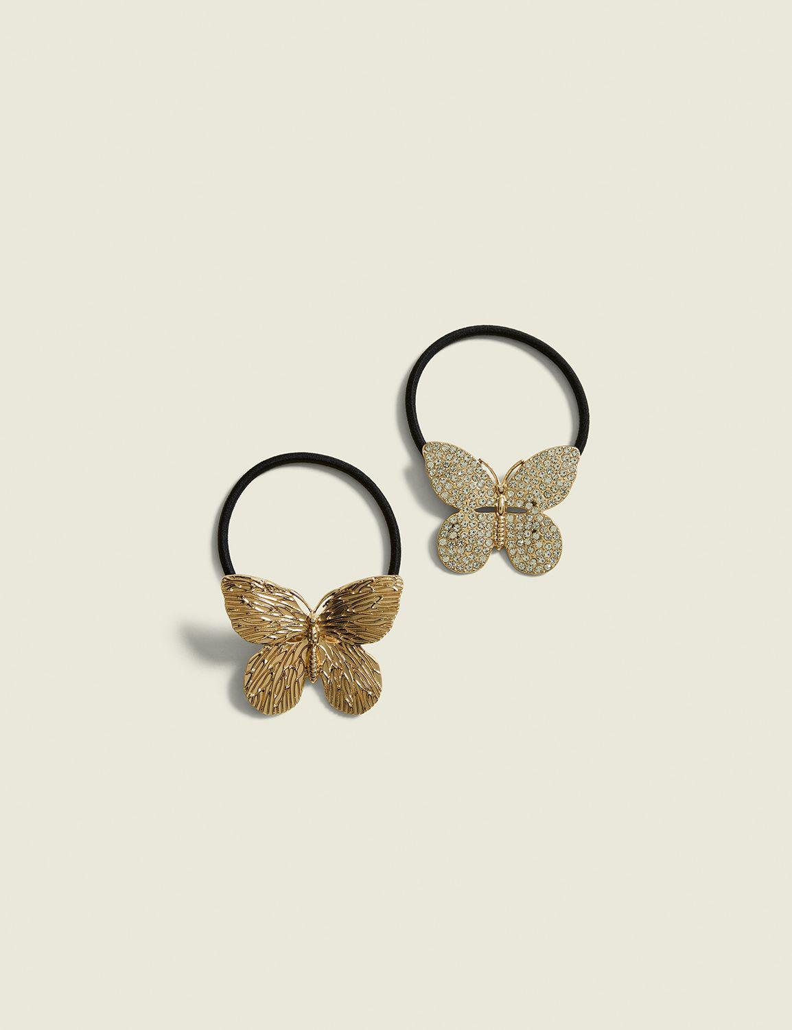 butterfly hair ties 2-pack