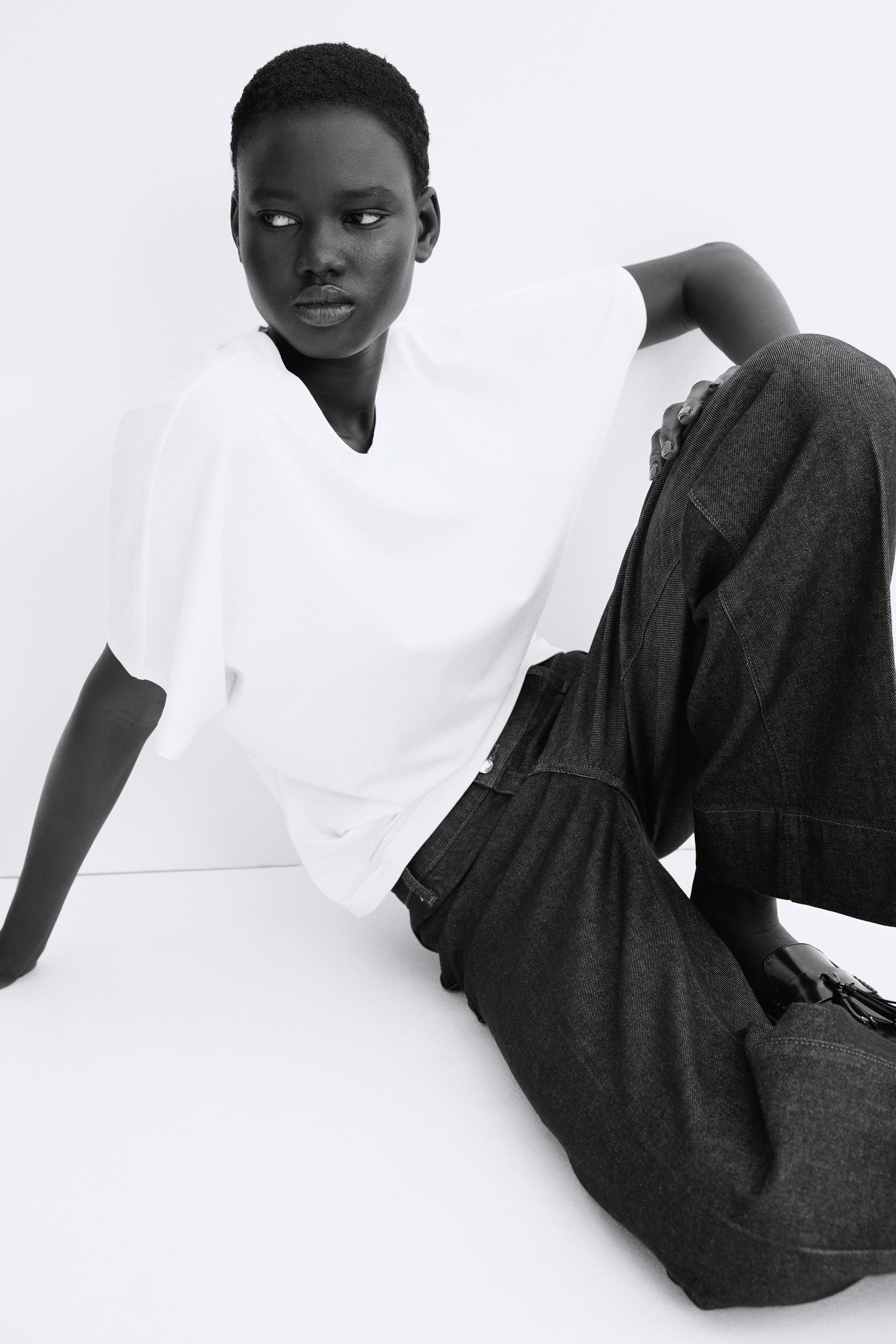 butterfly-sleeved t-shirt