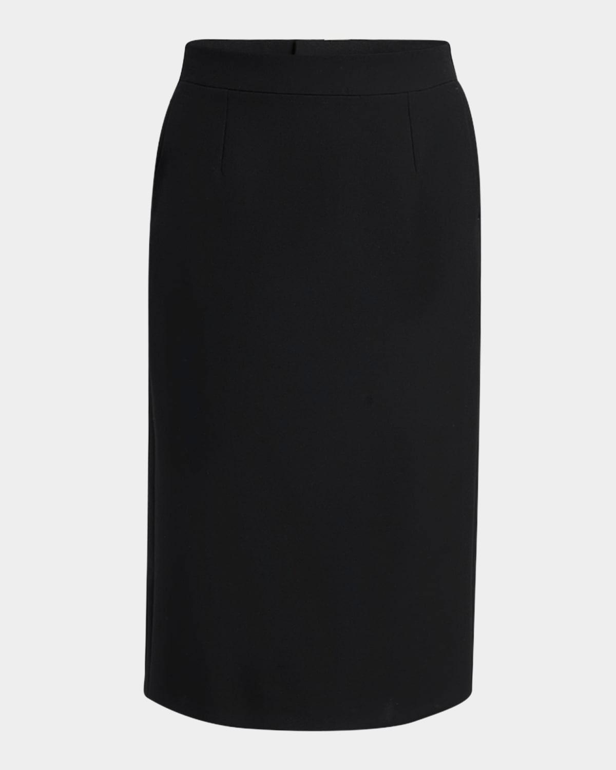 button-back midi pencil skirt