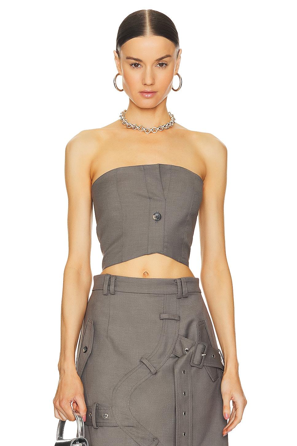 button detailed tube top
