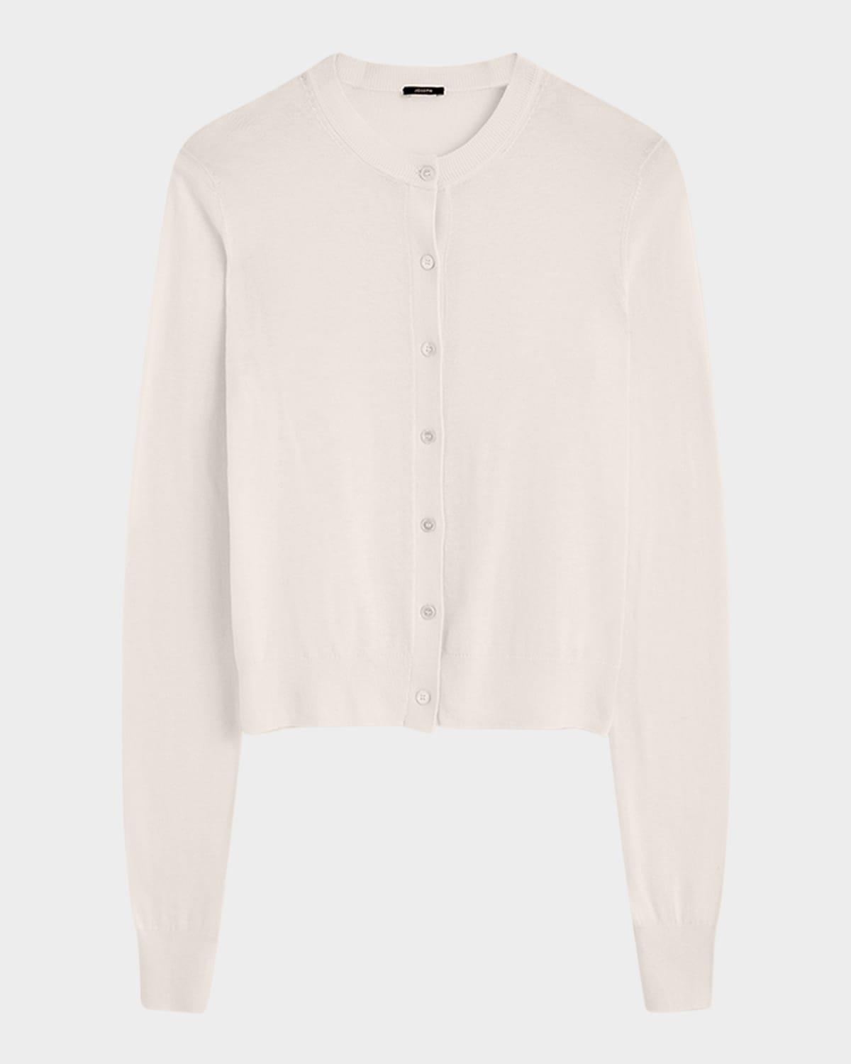 button-down crewneck cardigan