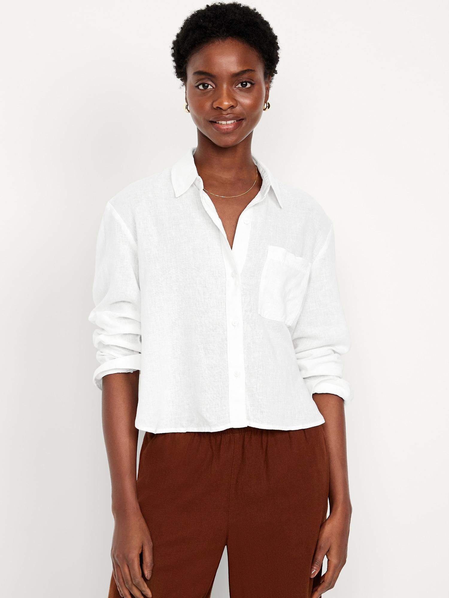 button-down crop shirt