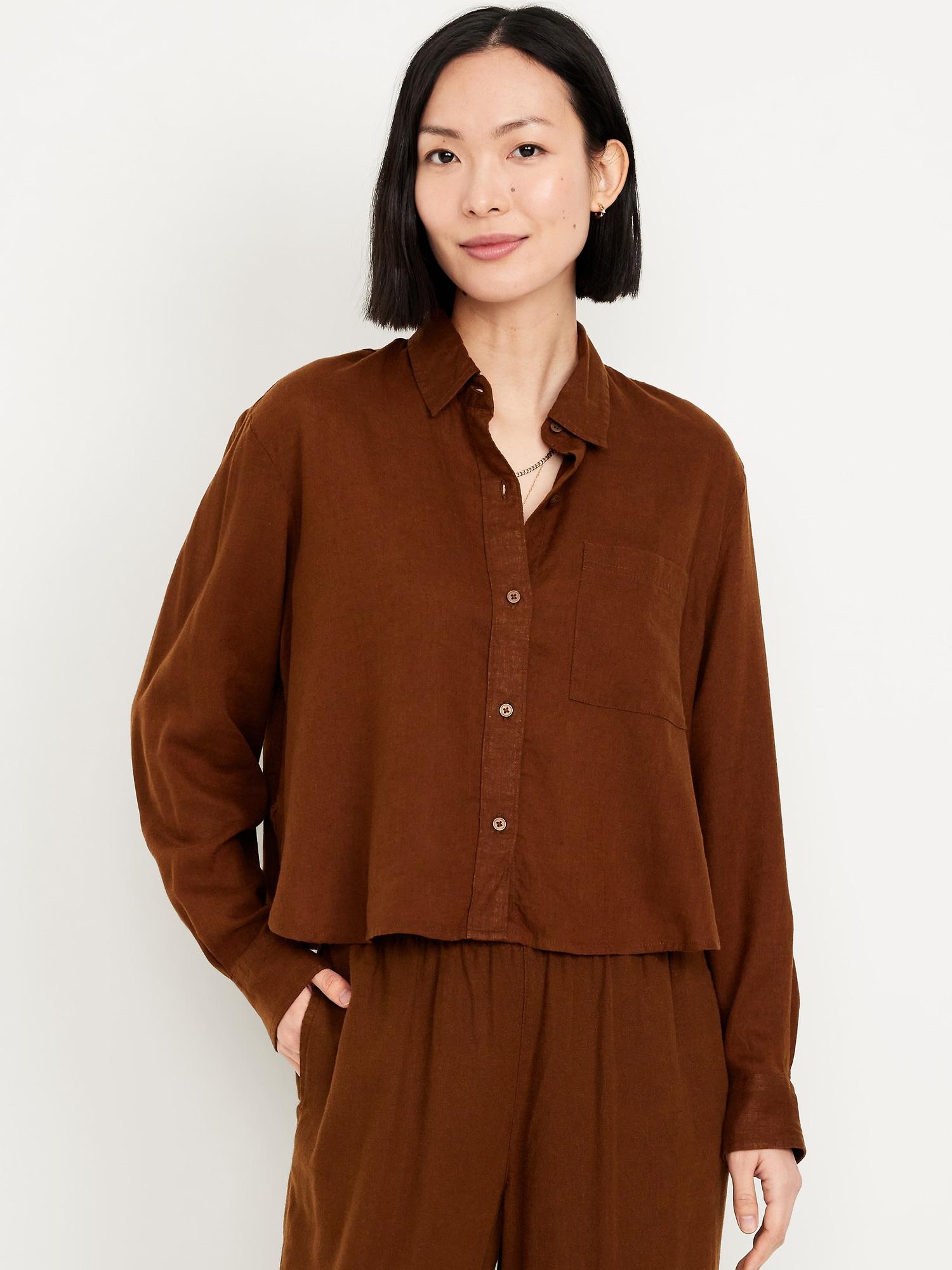 button-down crop shirt