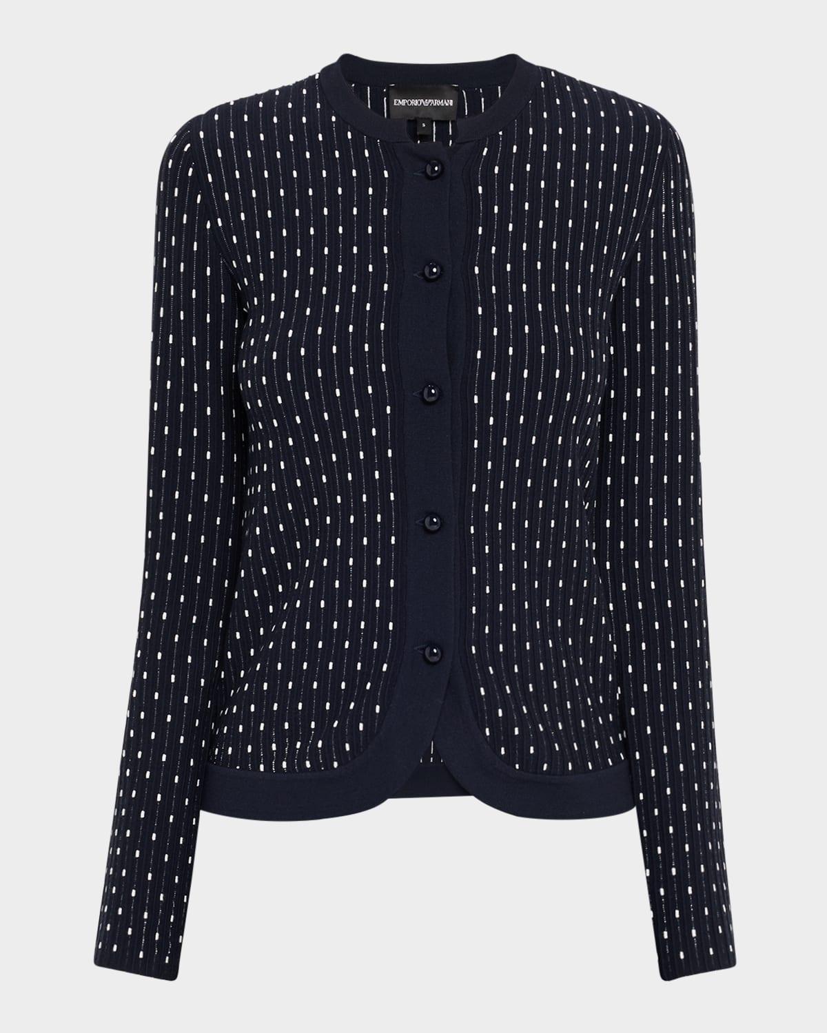 button-down dotted knit cardigan