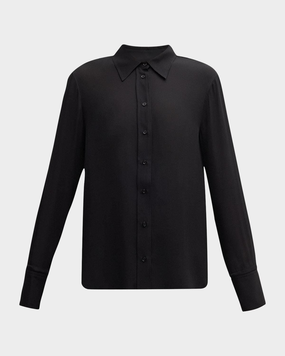 button-down double georgette blouse