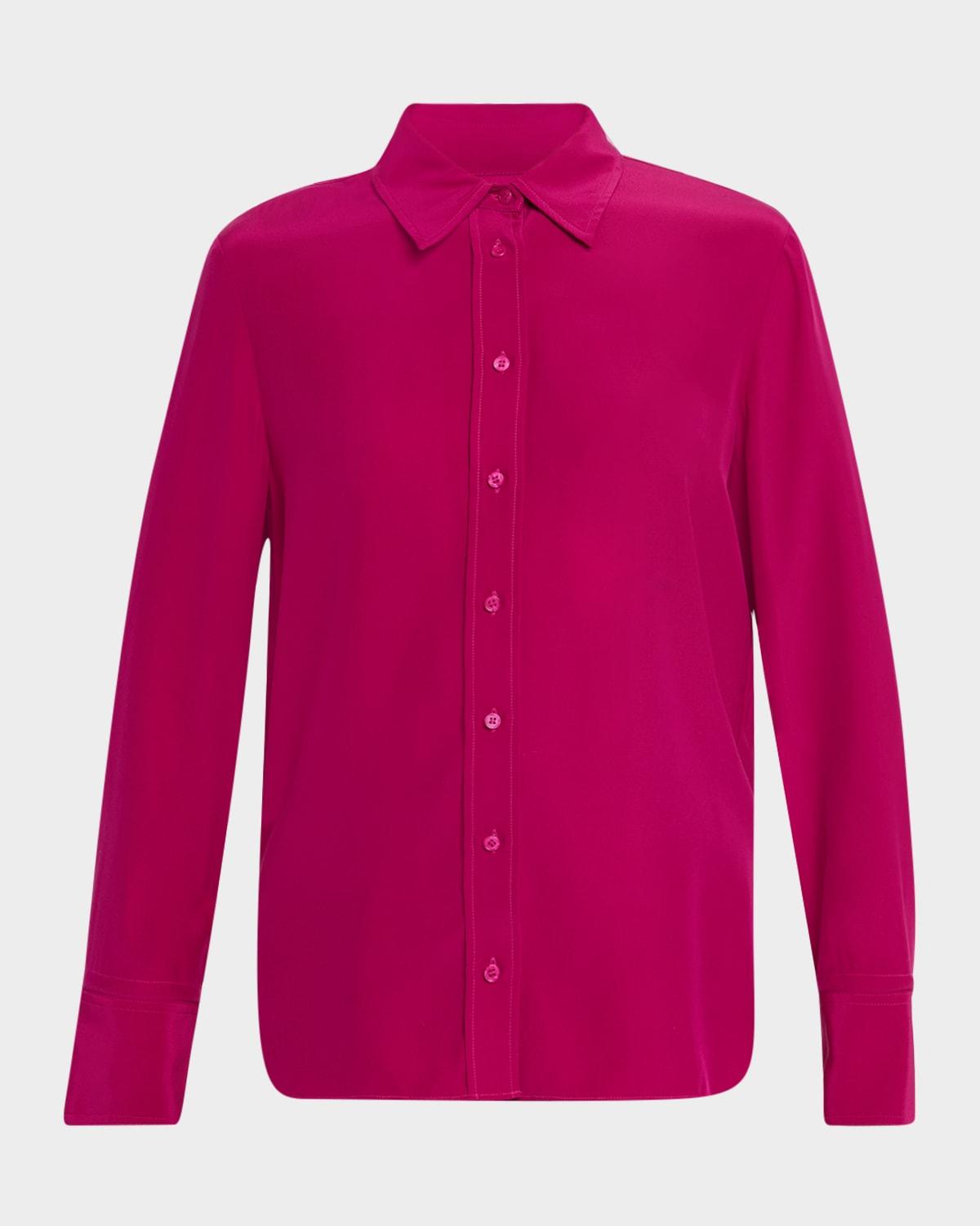 button-down double silk georgette blouse