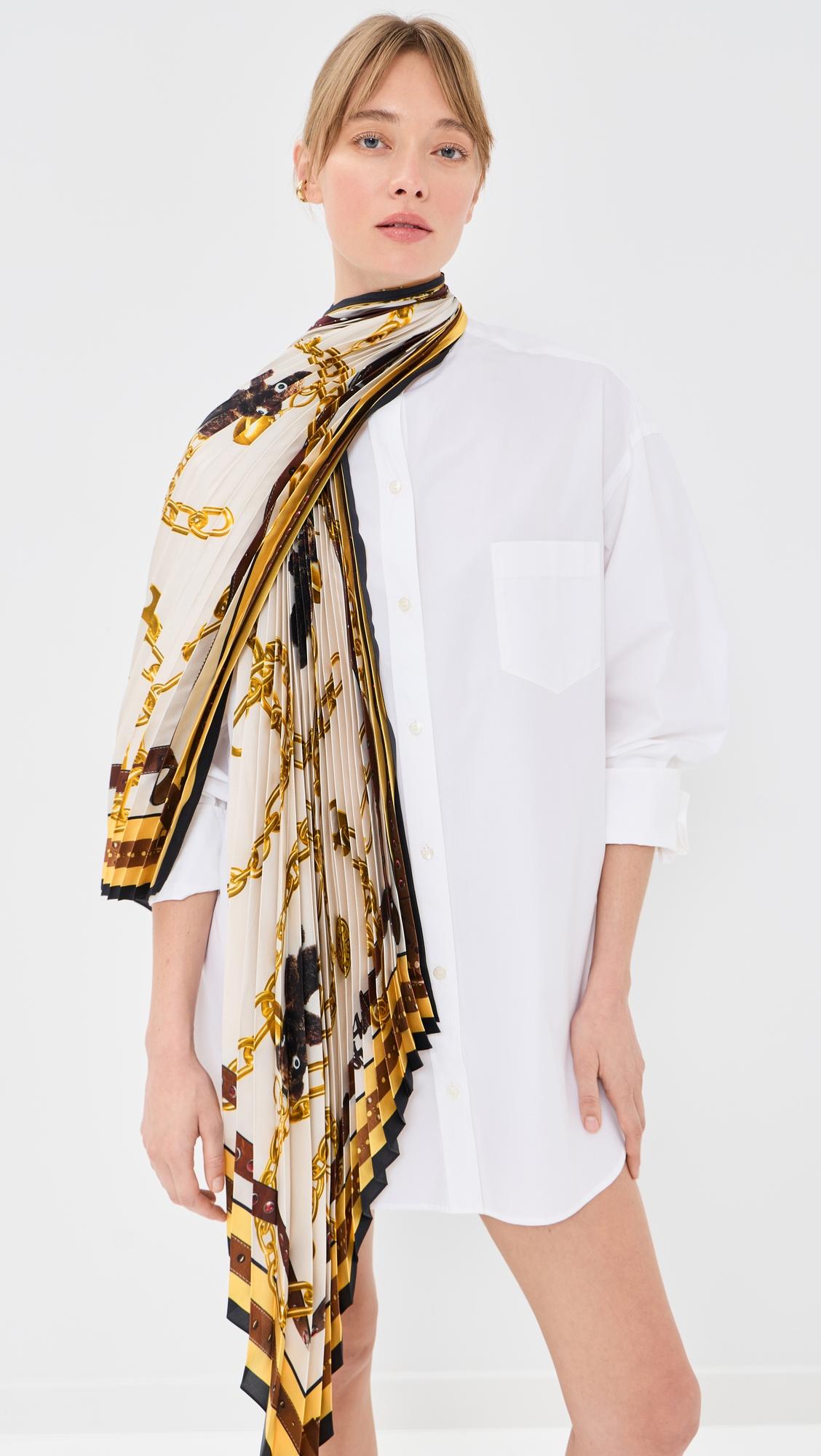 button down dress with scarf