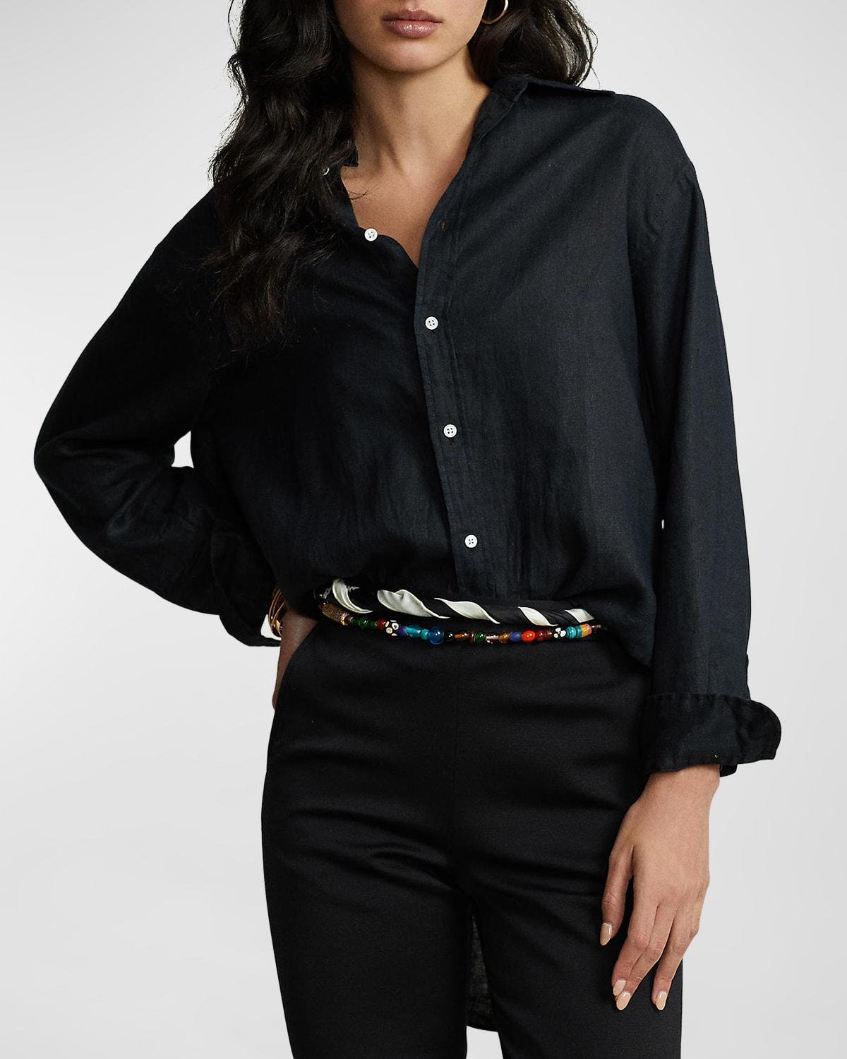 button-down linen shirt