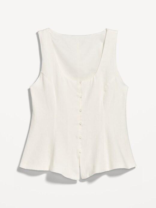 button-down linen swing top