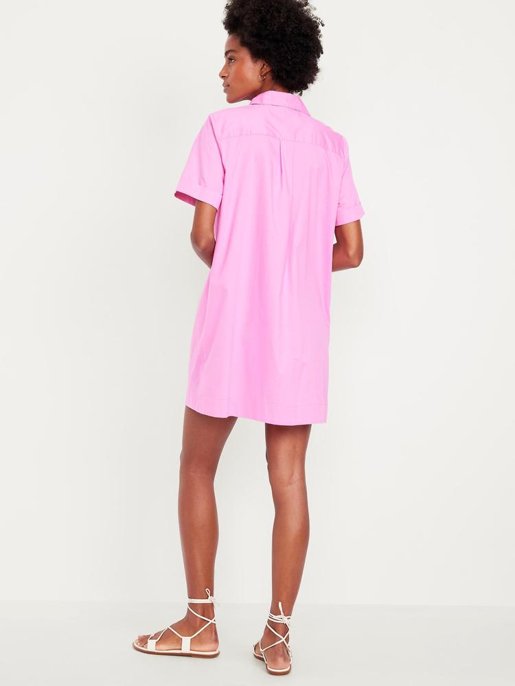 button-down mini shirt dress