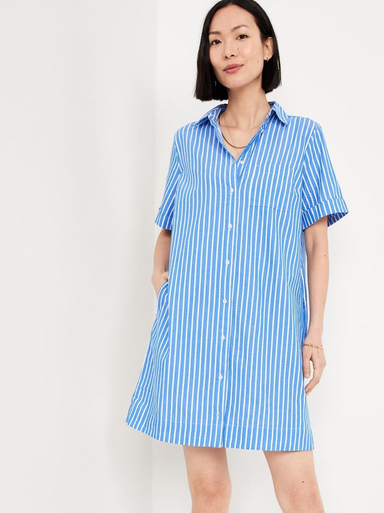button-down mini shirt dress