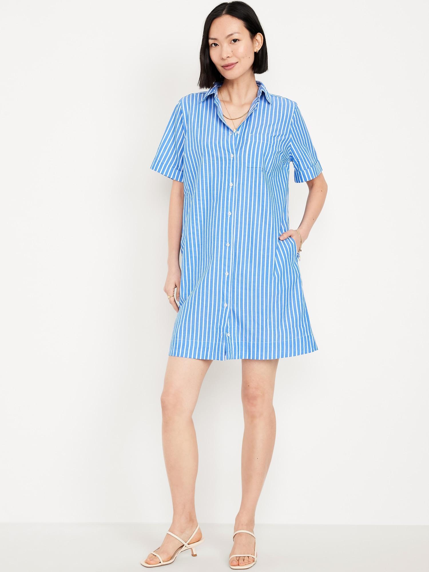button-down mini shirt dress