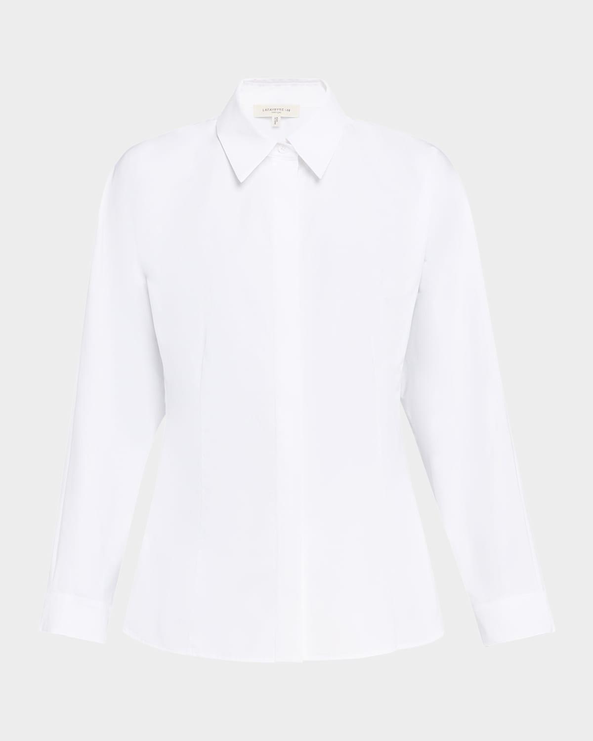 button-down pintuck cotton shirt