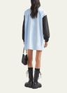 button-down poplin shirtdress with re-nylon sleeves