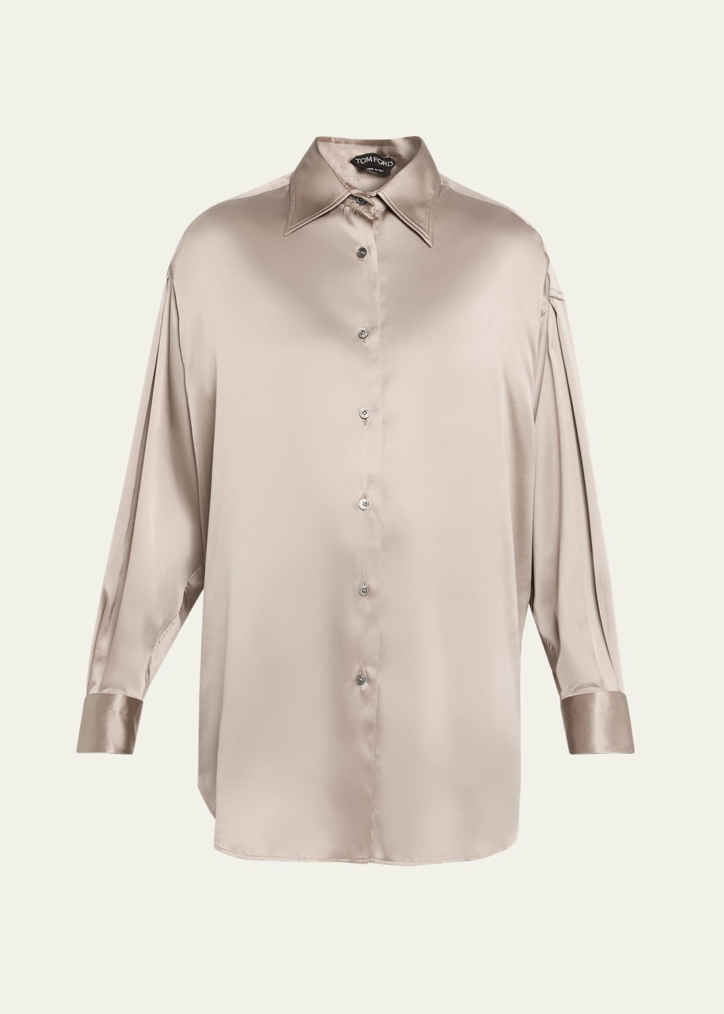 button-down silk shirt