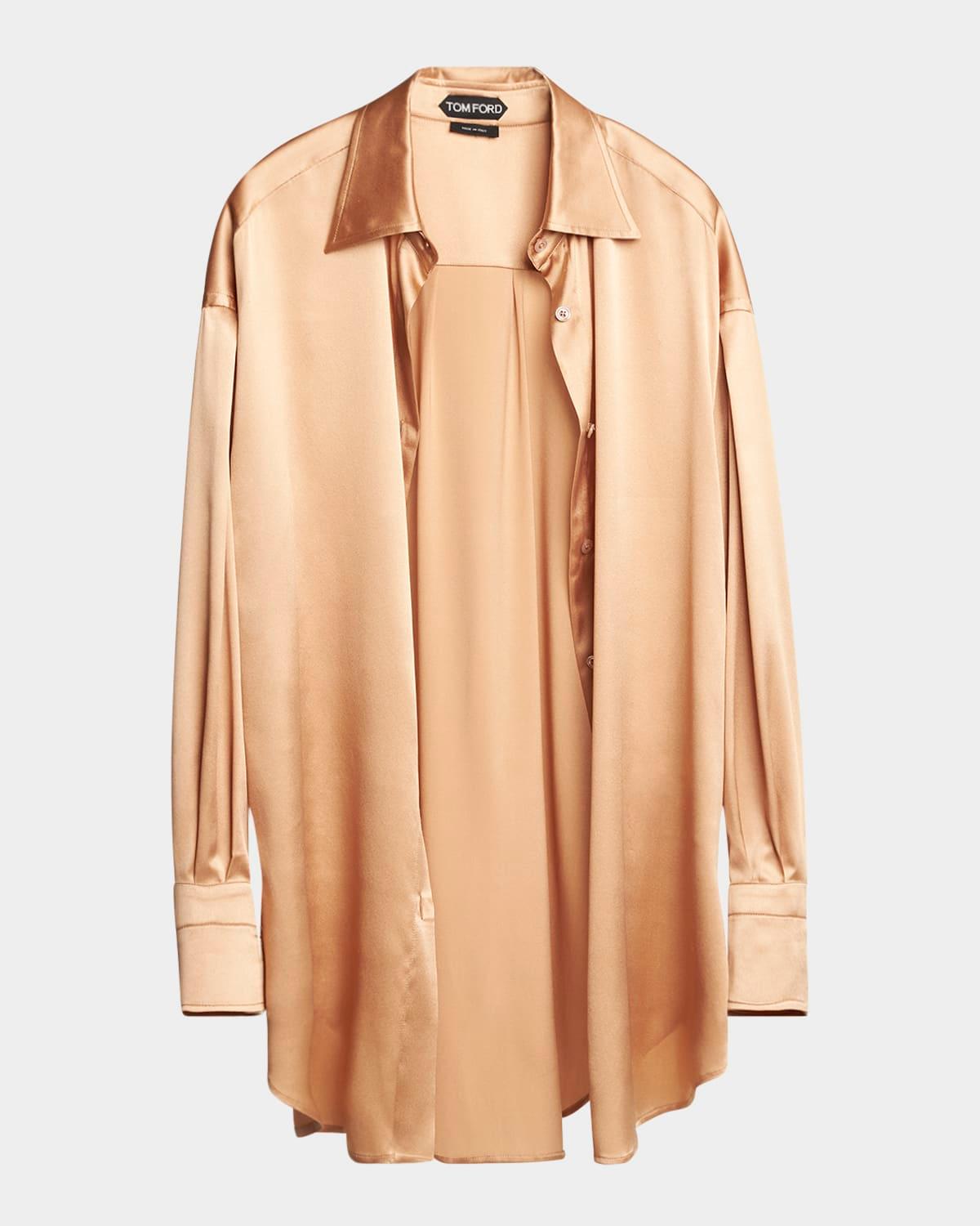 button-down silk shirt