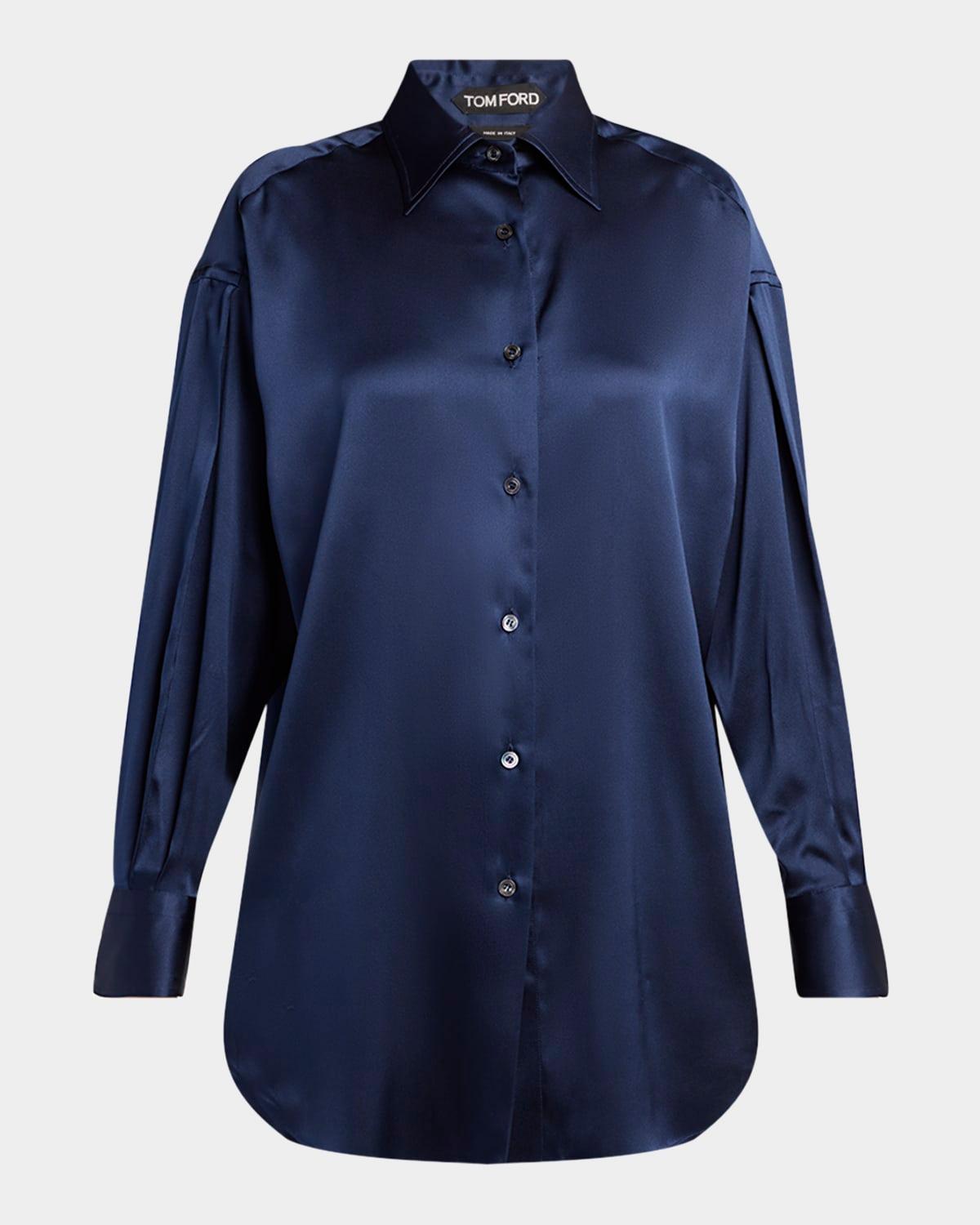 button-down silk shirt