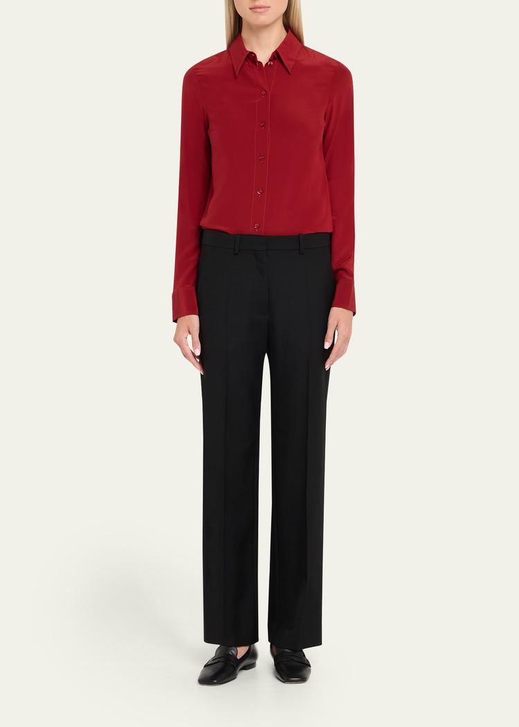 button down silk top
