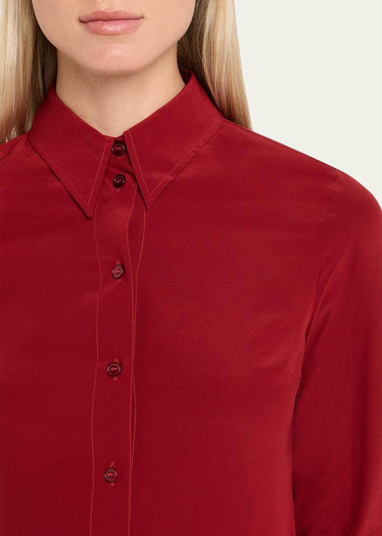 button down silk top
