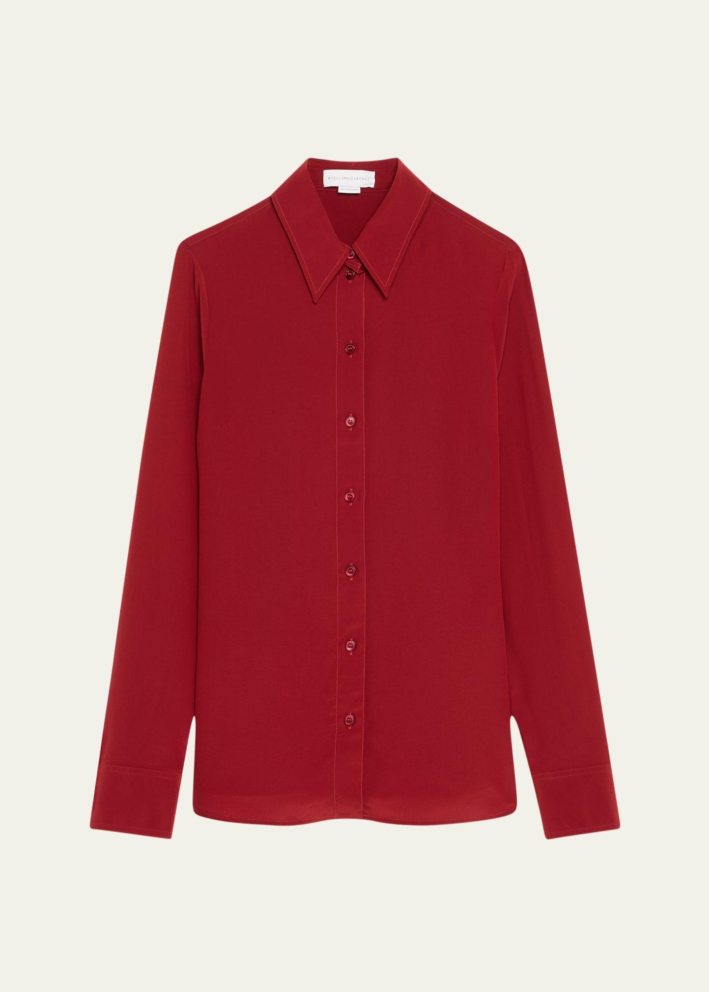 button down silk top